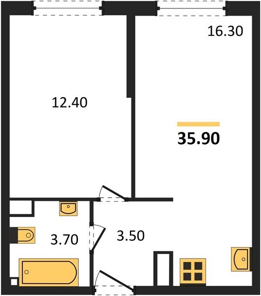 Фото №1: 1-комнатная квартира 35 м² - Краснодар, Прикубанский внутригородской округ, мкр. жилой комплекс Самолёт-6