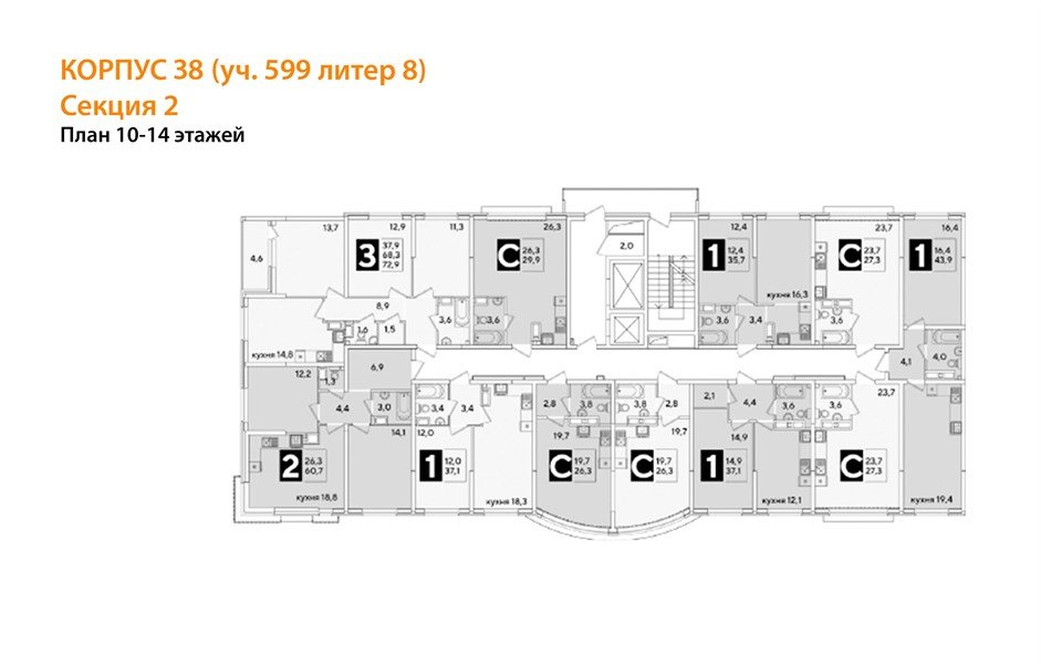 Фото №8: 1-комнатная квартира 43 м² - Краснодар, Прикубанский внутригородской округ, мкр. жилой комплекс Самолёт-6