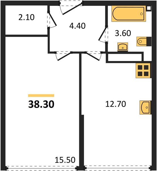 Фото №1: 1-комнатная квартира 38 м² - Краснодар, Прикубанский внутригородской округ, мкр. жилой комплекс Самолёт-6