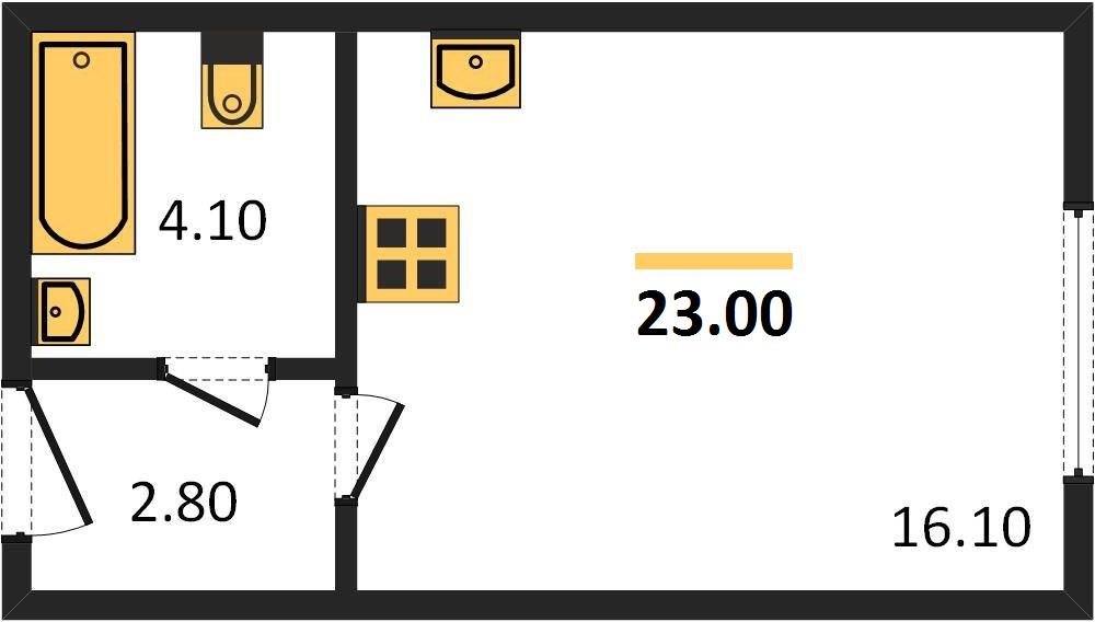 Фото №1: Студия 23 м² - Краснодар, Прикубанский внутригородской округ, мкр. жилой комплекс Самолёт-6