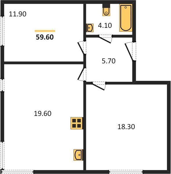 Фото №1: 2-комнатная квартира 59 м² - Краснодар, Прикубанский внутригородской округ, мкр. жилой комплекс Самолёт-6