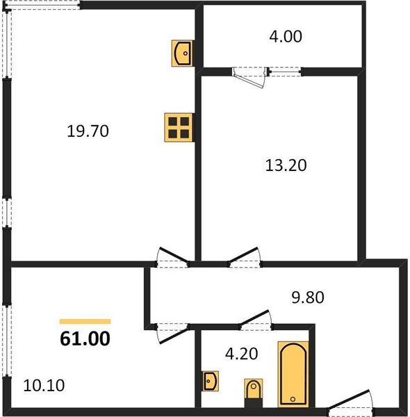 Фото №1: 2-комнатная квартира 61 м² - Краснодар, Прикубанский внутригородской округ, мкр. жилой комплекс Самолёт-6