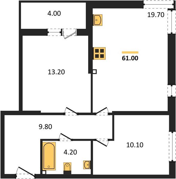 Фото №1: 2-комнатная квартира 61 м² - Краснодар, Прикубанский внутригородской округ, мкр. жилой комплекс Самолёт-6