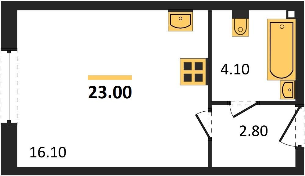 Фото №1: Студия 23 м² - Краснодар, Прикубанский внутригородской округ, мкр. жилой комплекс Самолёт-6