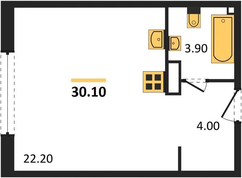 Фото №1: Студия 30 м² - Краснодар, жилой комплекс Самолёт-6