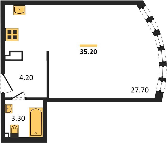 Фото №1: Студия 35 м² - Краснодар, жилой комплекс Самолёт-6