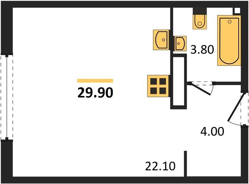 Фото №1: Студия 29 м² - Краснодар, жилой комплекс Самолёт-6