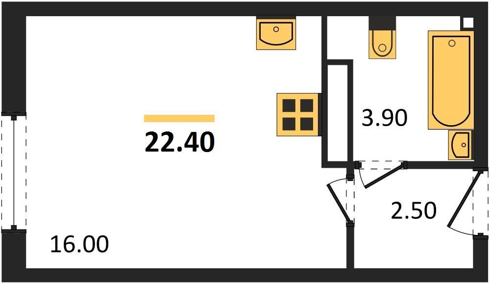 Фото №1: Студия 22 м² - Краснодар, жилой комплекс Самолёт-6