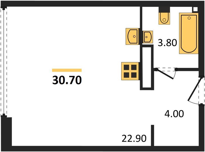 Фото №1: Студия 30 м² - Краснодар, жилой комплекс Самолёт-6