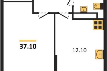 Фото №1: 1-комнатная квартира 37 м² - Краснодар, мкр. жилой комплекс Самолёт-6, 