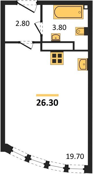 Фото №1: Студия 26 м² - Краснодар, Прикубанский внутригородской округ, мкр. жилой комплекс Самолёт-6