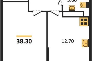 Фото №1: 1-комнатная квартира 38 м² - Краснодар, мкр. жилой комплекс Самолёт-6, 