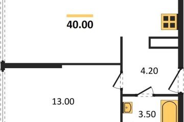 Фото №1: 1-комнатная квартира 40 м² - Краснодар, мкр. жилой комплекс Самолёт-6, 