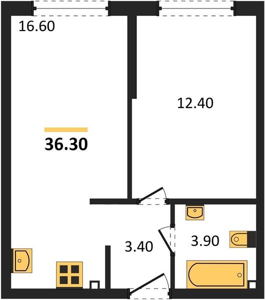 Фото №1: 1-комнатная квартира 36 м² - Краснодар, Прикубанский внутригородской округ, мкр. жилой комплекс Самолёт-6