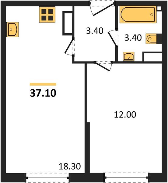 Фото №1: 1-комнатная квартира 37 м² - Краснодар, Прикубанский внутригородской округ, мкр. жилой комплекс Самолёт-6