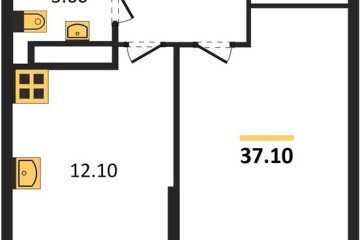 Фото №1: 1-комнатная квартира 37 м² - Краснодар, мкр. жилой комплекс Самолёт-6, 