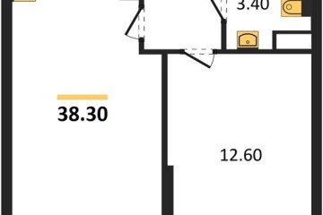 Фото №1: 1-комнатная квартира 38 м² - Краснодар, мкр. жилой комплекс Самолёт-6, 