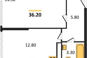 Фото №1: 1-комнатная квартира 36 м² - Краснодар, мкр. жилой комплекс Самолёт-6, 