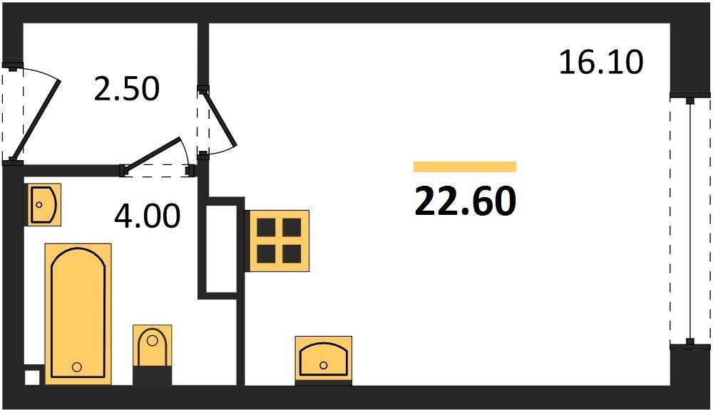 Фото №1: Студия 22 м² - Краснодар, Прикубанский внутригородской округ, мкр. жилой комплекс Самолёт-6