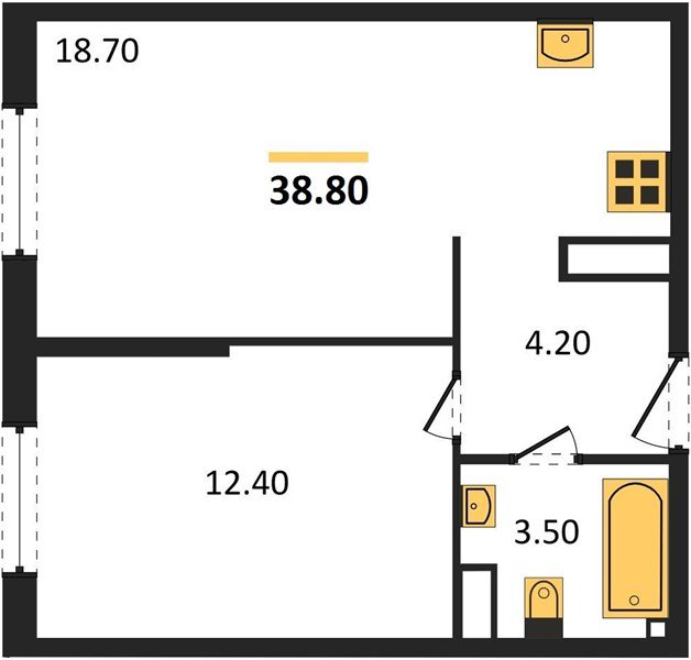 Фото №1: 1-комнатная квартира 38 м² - Краснодар, Прикубанский внутригородской округ, мкр. жилой комплекс Самолёт-6