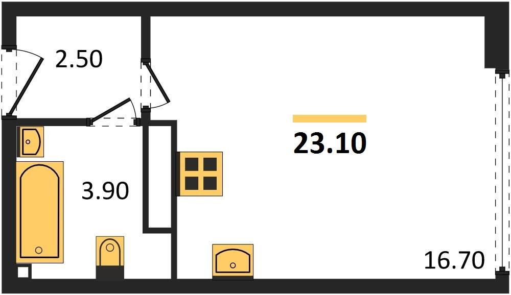 Фото №1: Студия 23 м² - Краснодар, Прикубанский внутригородской округ, мкр. жилой комплекс Самолёт-6