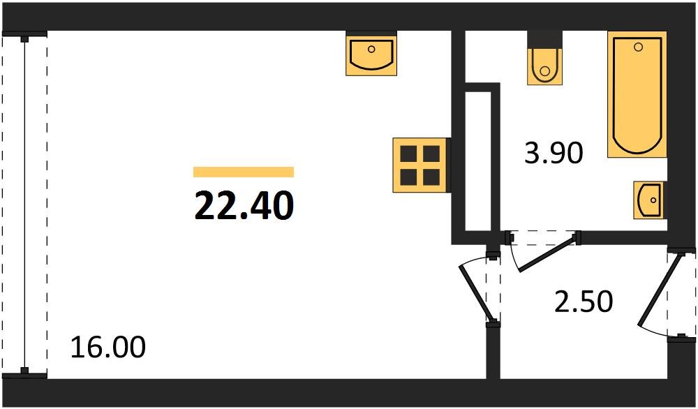Фото №1: Студия 22 м² - Краснодар, Прикубанский внутригородской округ, мкр. жилой комплекс Самолёт-6
