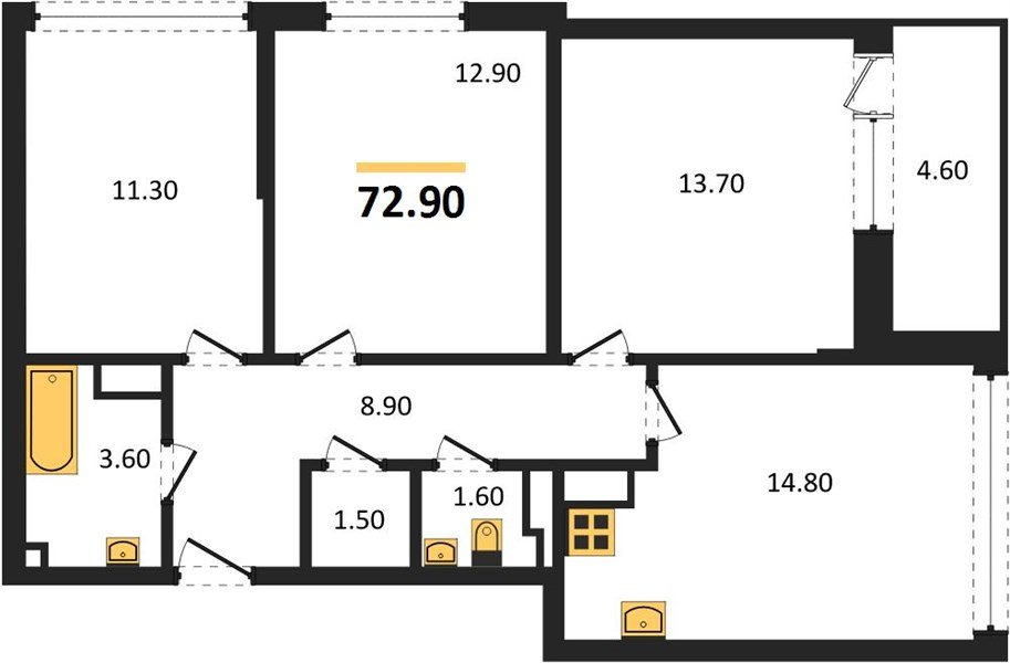 Фото №1: 3-комнатная квартира 72 м² - Краснодар, Прикубанский внутригородской округ, мкр. жилой комплекс Самолёт-6