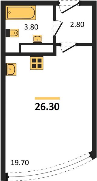 Фото №1: Студия 26 м² - Краснодар, Прикубанский внутригородской округ, мкр. жилой комплекс Самолёт-6