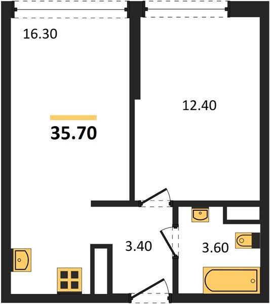 Фото №1: 1-комнатная квартира 35 м² - Краснодар, Прикубанский внутригородской округ, мкр. жилой комплекс Самолёт-6