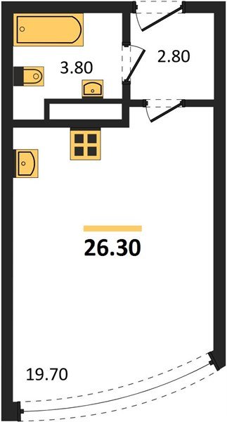 Фото №1: Студия 26 м² - Краснодар, Прикубанский внутригородской округ, мкр. жилой комплекс Самолёт-6