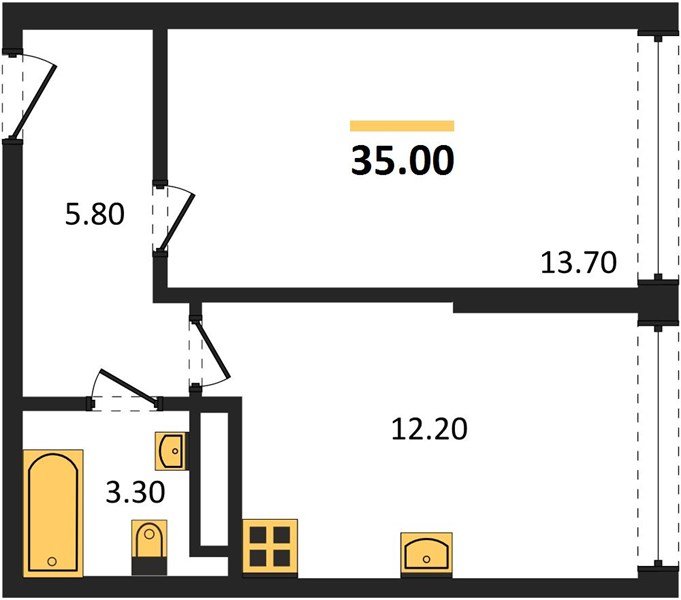 Фото №1: 1-комнатная квартира 35 м² - Краснодар, Прикубанский внутригородской округ, мкр. жилой комплекс Самолёт-6