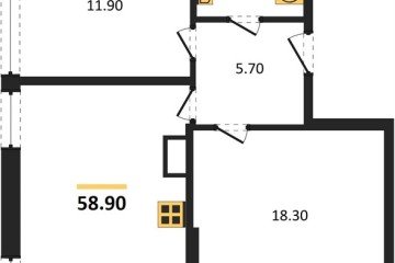 Фото №1: 2-комнатная квартира 58 м² - Краснодар, мкр. жилой комплекс Самолёт-6, 