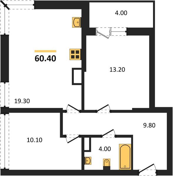 Фото №1: 2-комнатная квартира 60 м² - Краснодар, Прикубанский внутригородской округ, мкр. жилой комплекс Самолёт-6