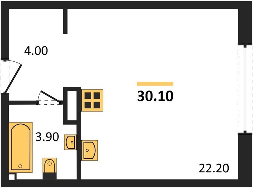 Фото №1: Студия 30 м² - Краснодар, жилой комплекс Самолёт-6, мкр. Прикубанский внутригородской округ