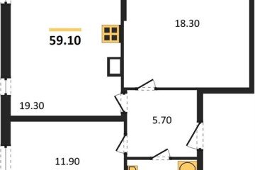 Фото №1: 2-комнатная квартира 59 м² - Краснодар, мкр. Прикубанский внутригородской округ, 