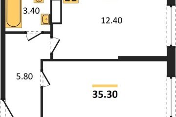 Фото №1: 1-комнатная квартира 35 м² - Краснодар, мкр. Прикубанский внутригородской округ, 