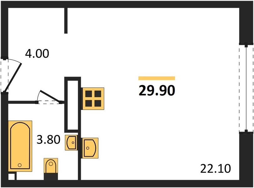 Фото №1: Студия 29 м² - Краснодар, жилой комплекс Самолёт-6, мкр. Прикубанский внутригородской округ