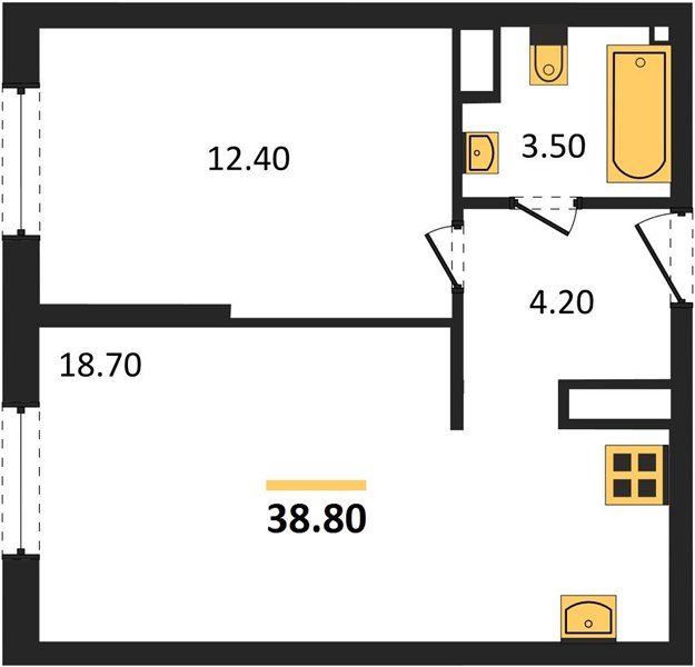 Фото №1: 1-комнатная квартира 38 м² - Краснодар, жилой комплекс Самолёт-6, мкр. Прикубанский внутригородской округ