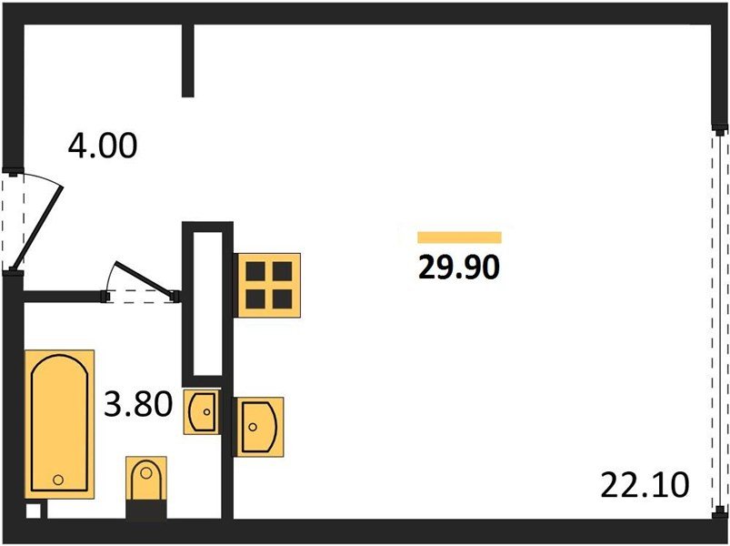 Фото №1: Студия 29 м² - Краснодар, жилой комплекс Самолёт-6, мкр. Прикубанский внутригородской округ