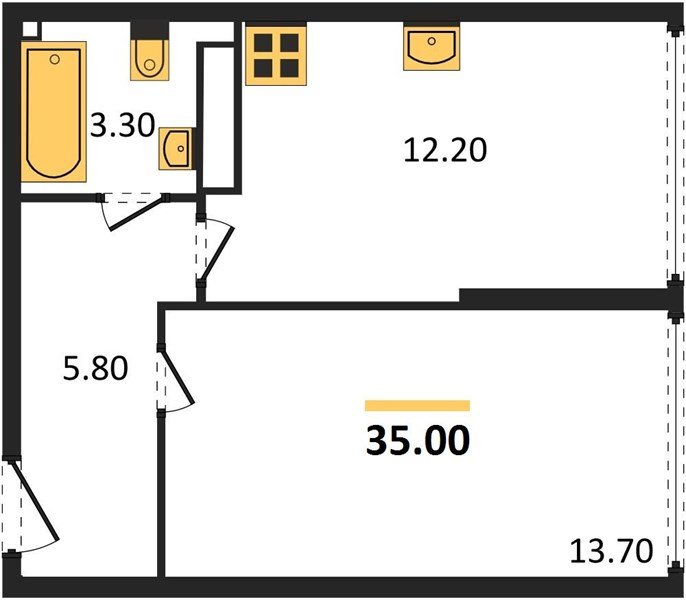 Фото №1: 1-комнатная квартира 35 м² - Краснодар, жилой комплекс Самолёт-6, мкр. Прикубанский внутригородской округ