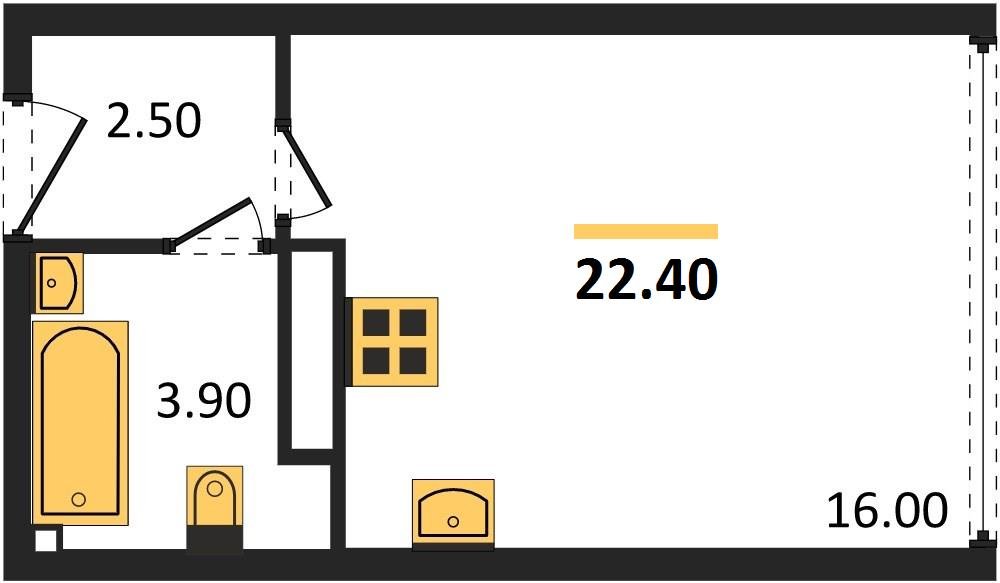 Фото №1: Студия 22 м² - Краснодар, жилой комплекс Самолёт-6, мкр. Прикубанский внутригородской округ