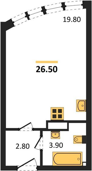 Фото №1: Студия 26 м² - Краснодар, жилой комплекс Самолёт-6, мкр. Прикубанский внутригородской округ