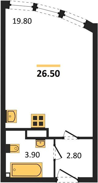 Фото №1: Студия 26 м² - Краснодар, жилой комплекс Самолёт-6, мкр. Прикубанский внутригородской округ