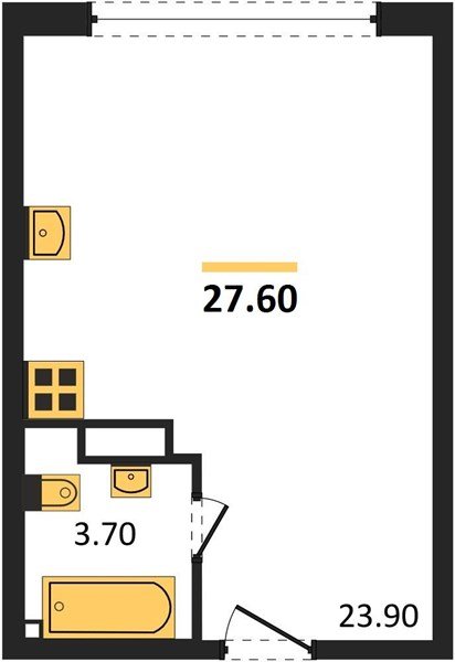 Фото №1: Студия 27 м² - Краснодар, жилой комплекс Самолёт-6, мкр. Прикубанский внутригородской округ