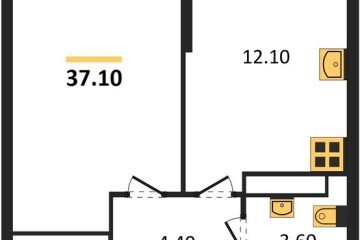 Фото №1: 1-комнатная квартира 37 м² - Краснодар, мкр. Прикубанский внутригородской округ, 