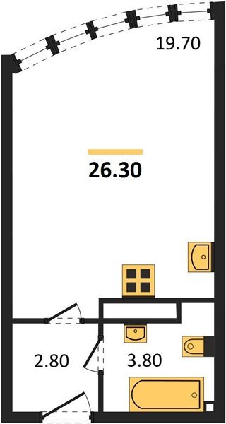 Фото №1: Студия 26 м² - Краснодар, жилой комплекс Самолёт-6, мкр. Прикубанский внутригородской округ