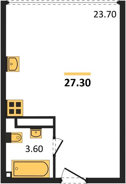 Фото №1: Студия 27 м² - Краснодар, жилой комплекс Самолёт-6, мкр. Прикубанский внутригородской округ