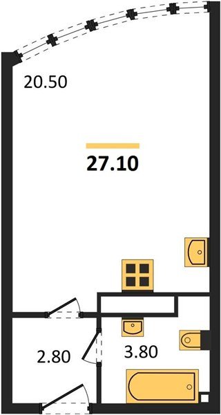 Фото №1: Студия 27 м² - Краснодар, жилой комплекс Самолёт-6, мкр. Прикубанский внутригородской округ