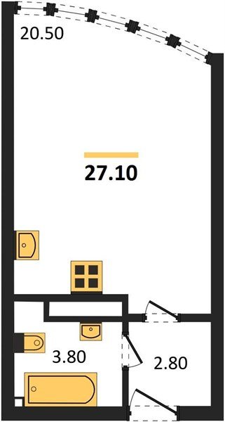 Фото №1: Студия 27 м² - Краснодар, жилой комплекс Самолёт-6, мкр. Прикубанский внутригородской округ