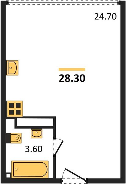 Фото №1: Студия 28 м² - Краснодар, жилой комплекс Самолёт-6, мкр. Прикубанский внутригородской округ